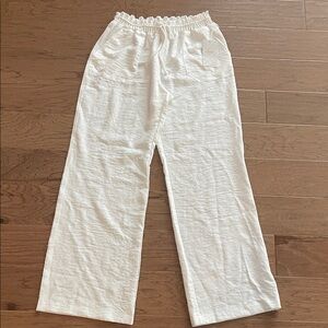 Ci Sono LA Woven Collection‎ White Wide Leg Pants Large NWT